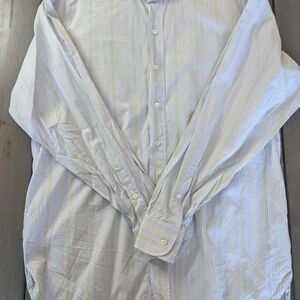 Paul Stuart Made in Italy L Multicolor Stripe Dress Shirt Button Down